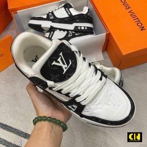 Giay Louis Vuitton Lv Trainer Black White Giày Louis Vuitton LV Trainer Black White