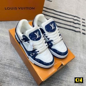 Giay Louis Vuitton Lv Trainer Mau Xanh Trang Sieu Cap Giày Louis Vuitton LV Trainer Màu Xanh Trắng Siêu Cấp