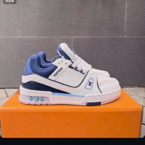 Giay Louis Vuitton Lv Trainer White Blue Giày Louis Vuitton LV Trainer White Blue