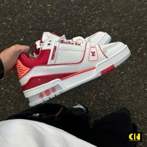 Giay Louis Vuitton Lv Trainer White Red Fullbox Giày Louis Vuitton LV Trainer White Red Fullbox