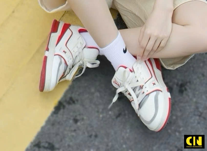 Giày Louis Vuitton Lv Trainer White Red Giày Louis Vuitton LV Trainer White Red