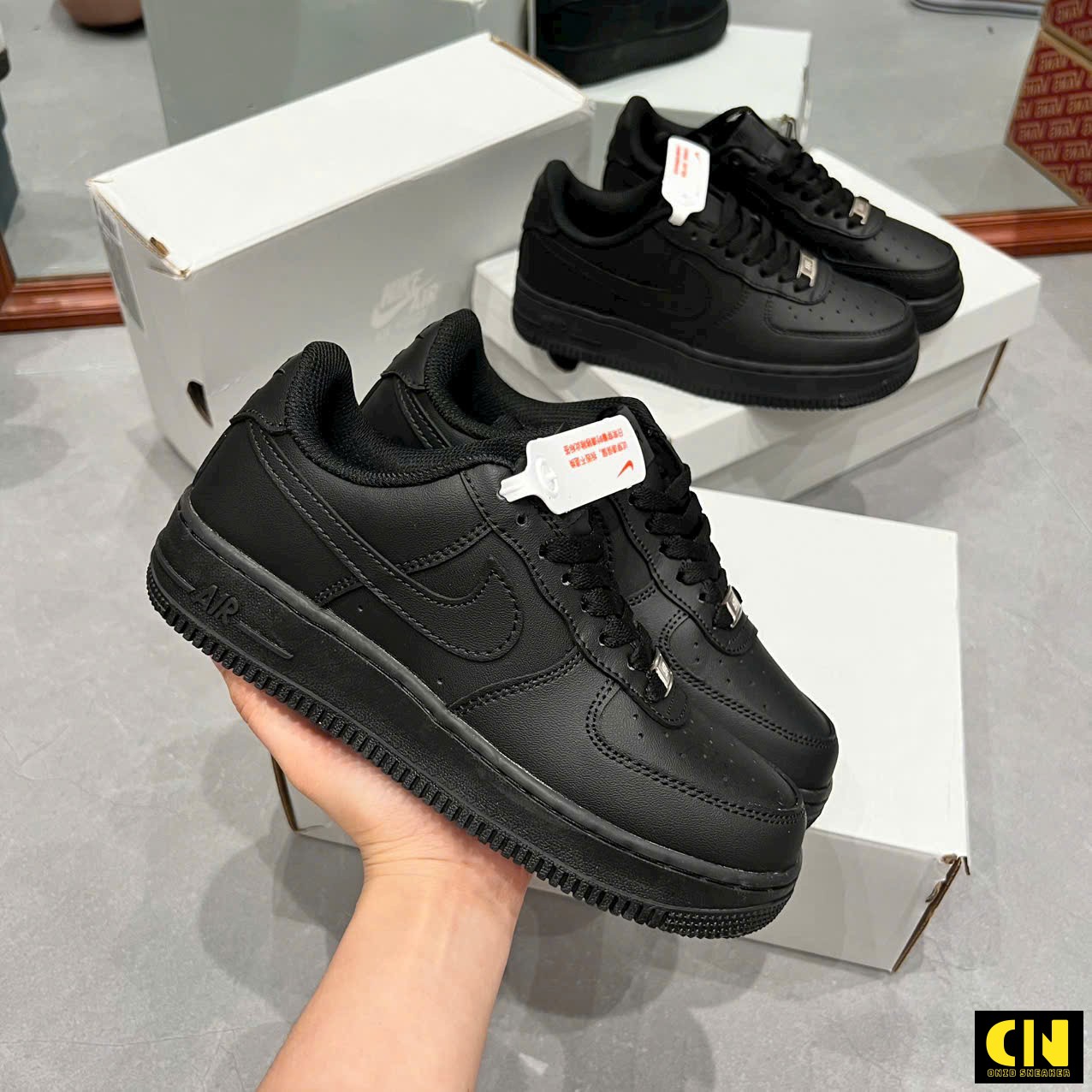Giày Nike Air Force 1 Low Gs Black Full Box Giày Nike Air Force 1 Low GS Black Full Box