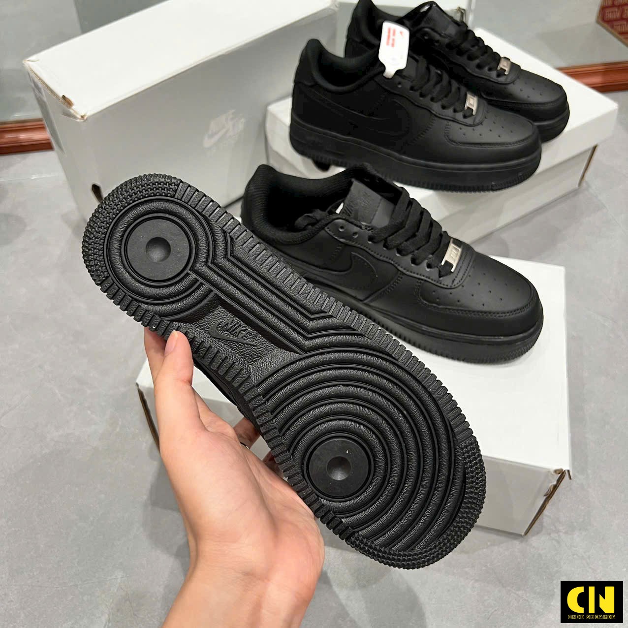 Giày Nike Air Force 1 Low Gs Black Full Đen Giày Nike Air Force 1 Low GS Black Full Đen