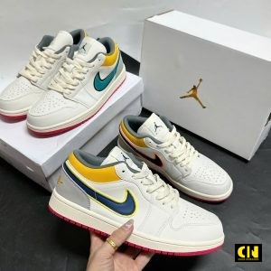 Giay Nike Jordan 1 Low Premium Sail Yellow Green White Giày Nike Jordan 1 Low Premium Sail Yellow Green White