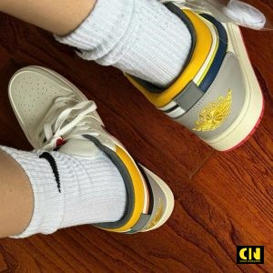 Giay Nike Jordan 1 Low Sail Yellow Ochre Co Thap Giày Nike Jordan 1 Low Sail Yellow Ochre Cổ Thấp