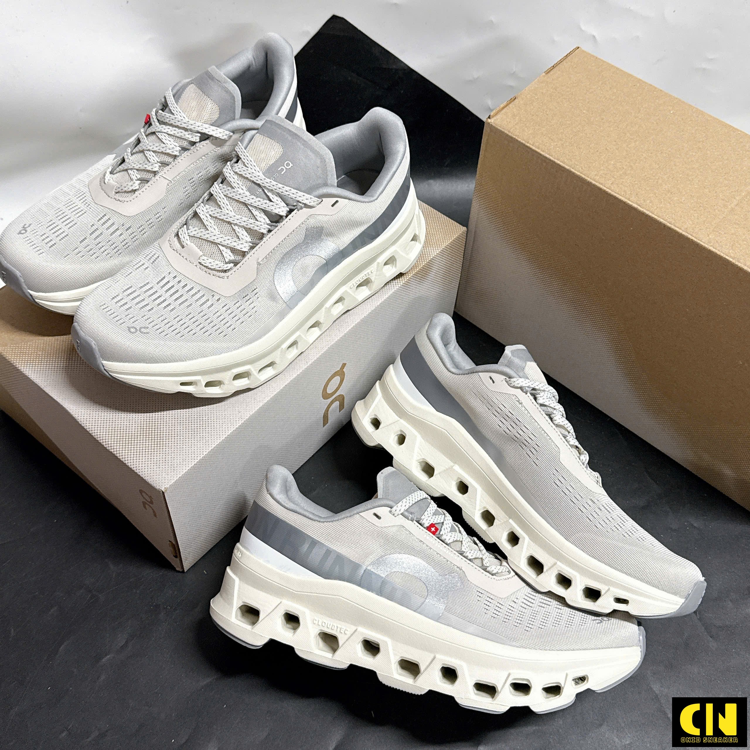 Giày On Running Cloudmonster Pearl Ivory Full Box Giày On Running Cloudmonster Pearl Ivory Full Box