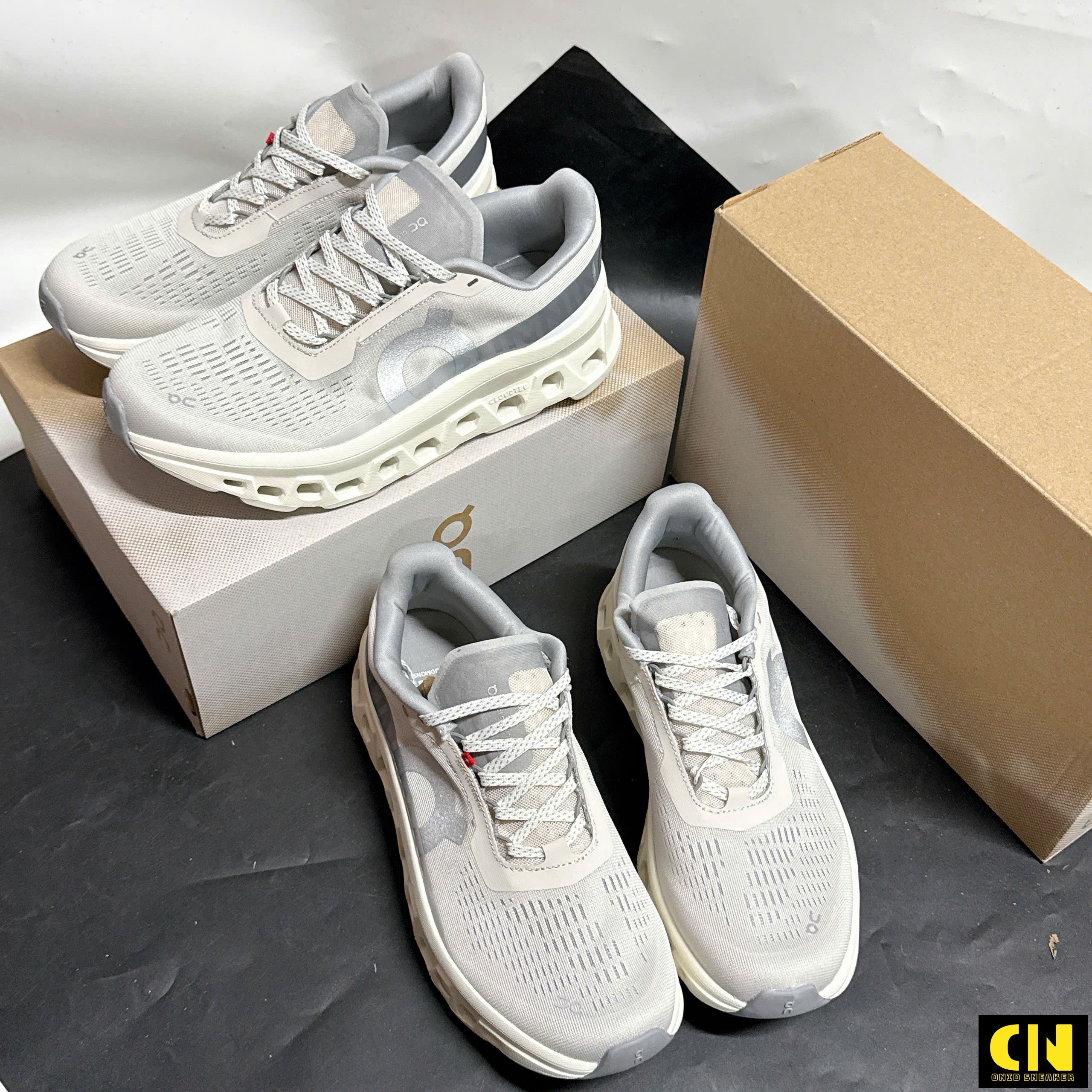 Giày On Running Cloudmonster White Beige Giày On Running Cloudmonster White Beige