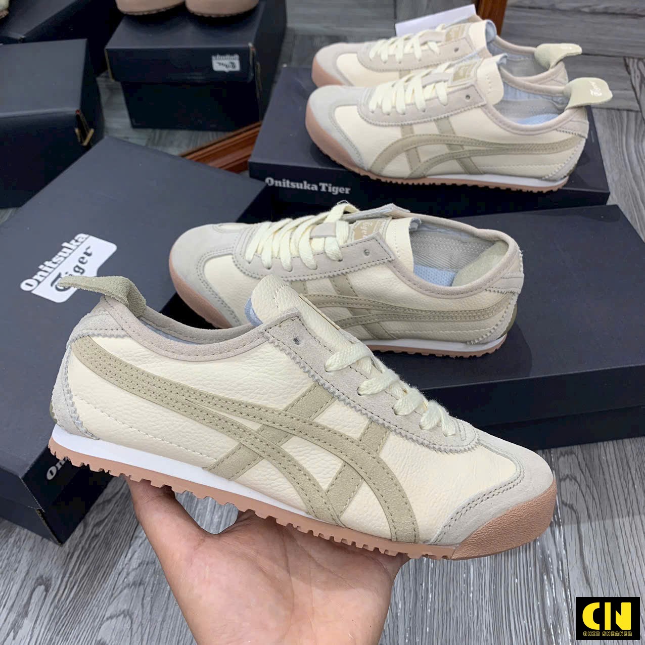 Giày Onitsuka Tiger Mexico 66 Beige Full Box Giày Onitsuka Tiger Mexico 66 Beige Full Box