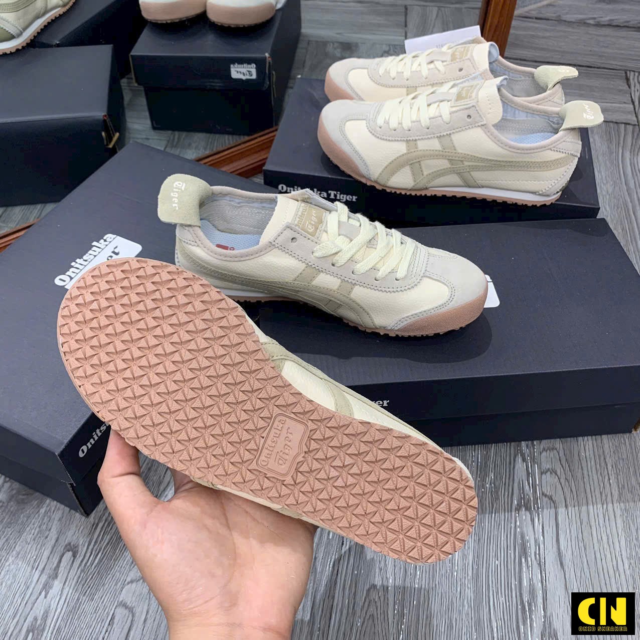 Giày Onitsuka Tiger Mexico 66 Beige Like Auth Giày Onitsuka Tiger Mexico 66 Beige Like Auth