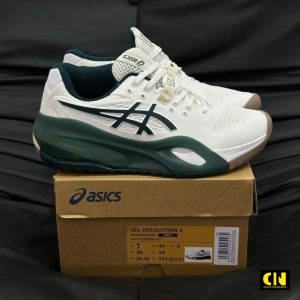 Giay Sneaker Asics Gel Resolution X Trang Xanh La Giày Sneaker Asics Gel-Resolution X Trắng Xanh Lá