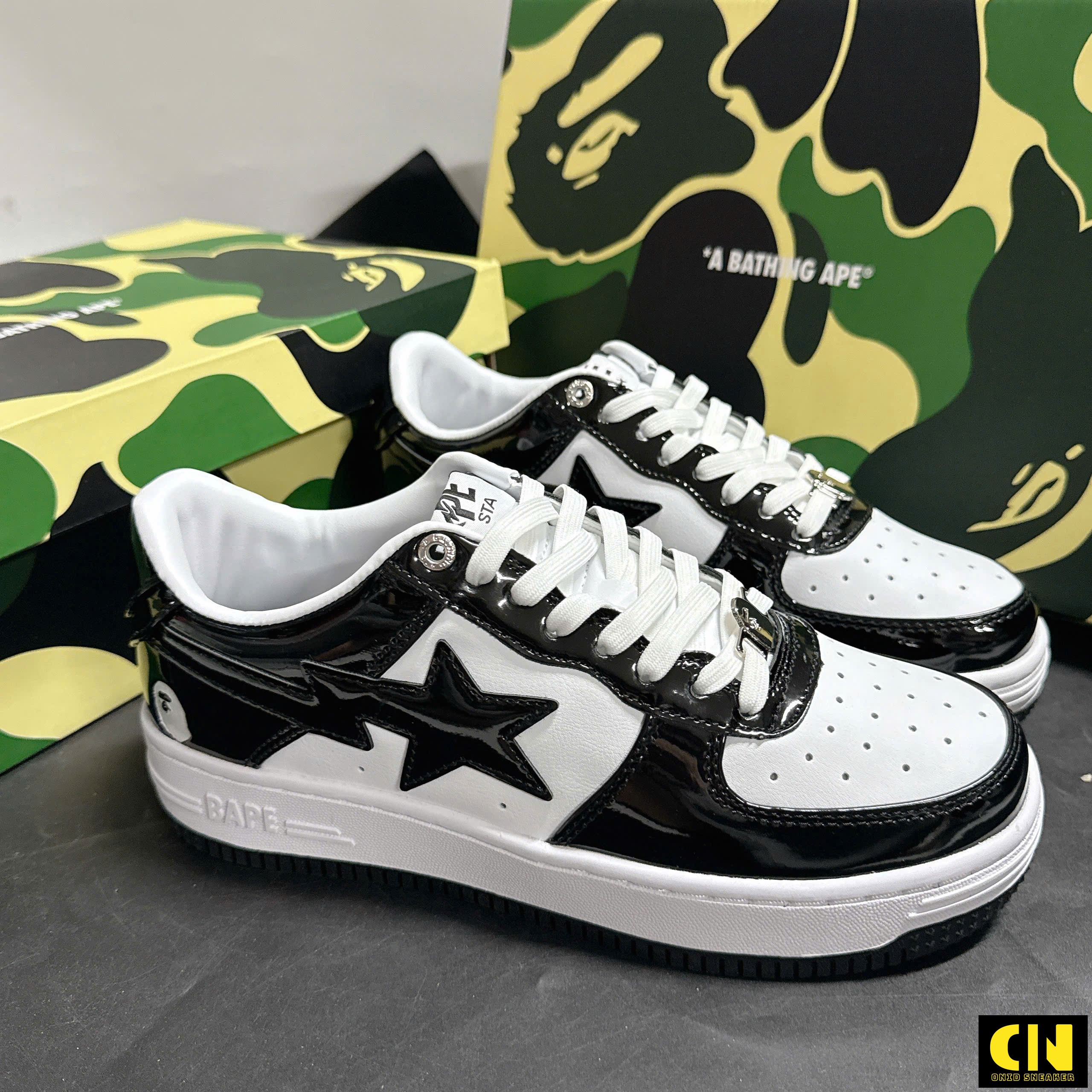 Giày Sneaker Bape Sta Black White Giày Sneaker Bape Sta Black White