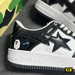 Giay Sneaker Bapesta Black White Den Trang Giày Sneaker Bapesta Black White Đen Trắng