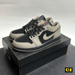 Giay Sneaker Jordan 1 Low Ban Da Xin Mau Xam Reu Giày Sneaker Jordan 1 Low Bản Da Xịn Màu Xám Rêu