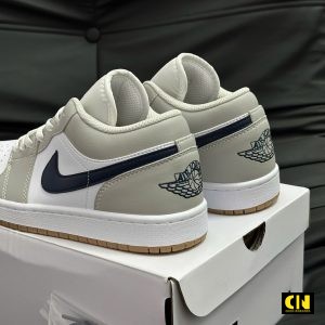 Giay Sneaker Jordan 1 Low Ban Da Xin Mau Xanh Navy Xam Giày Sneaker Jordan 1 Low Bản Da Xịn Màu Xanh Navy Xám