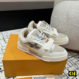 Giay Sneaker Lv Trainer Ban Da Grained Giày Sneaker LV Trainer Bản Da Grained