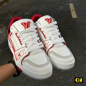 Giay Sneaker Louis Vuitton Lv Trainer White Red Giày Sneaker Louis Vuitton LV Trainer White Red