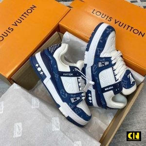 Giay Sneaker Louis Vuitton Lv Trainer Xanh Denim Cao Cap Giày Sneaker Louis Vuitton LV Trainer Xanh Denim Cao Cấp
