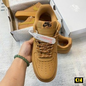 Giay Sneaker Nike Air Force 1 Gum Light Brown Nau Da Bo Giày Sneaker Nike Air Force 1 Gum Light Brown Nâu Da Bò