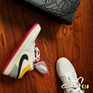Giay Sneaker Nike Air Jordan 1 Low Premium Sail Yellow Ochre Giày Sneaker Nike Air Jordan 1 Low Premium Sail Yellow Ochre