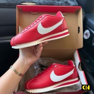 Giay Sneaker Nike Cortez Ban Da Mem Mau Do Trang Giày Sneaker Nike Cortez Bản Da Mềm Màu Đỏ Trắng