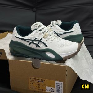 Giay Tennis Asics Gel Resolution X Mau Trang Xanh Green Giày Tennis Asics Gel-Resolution X Màu Trắng Xanh Green