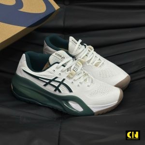 Giay Tennis Asics Gel Resolution X Trang Xanh Reu Giày Tennis Asics Gel-Resolution X Trắng Xanh Rêu