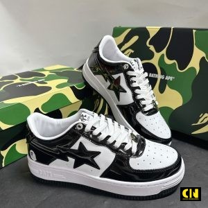 Giay The Thao A Bathing Ape Bape Sta Black White Giày Thể Thao A Bathing Ape Bape Sta Black White