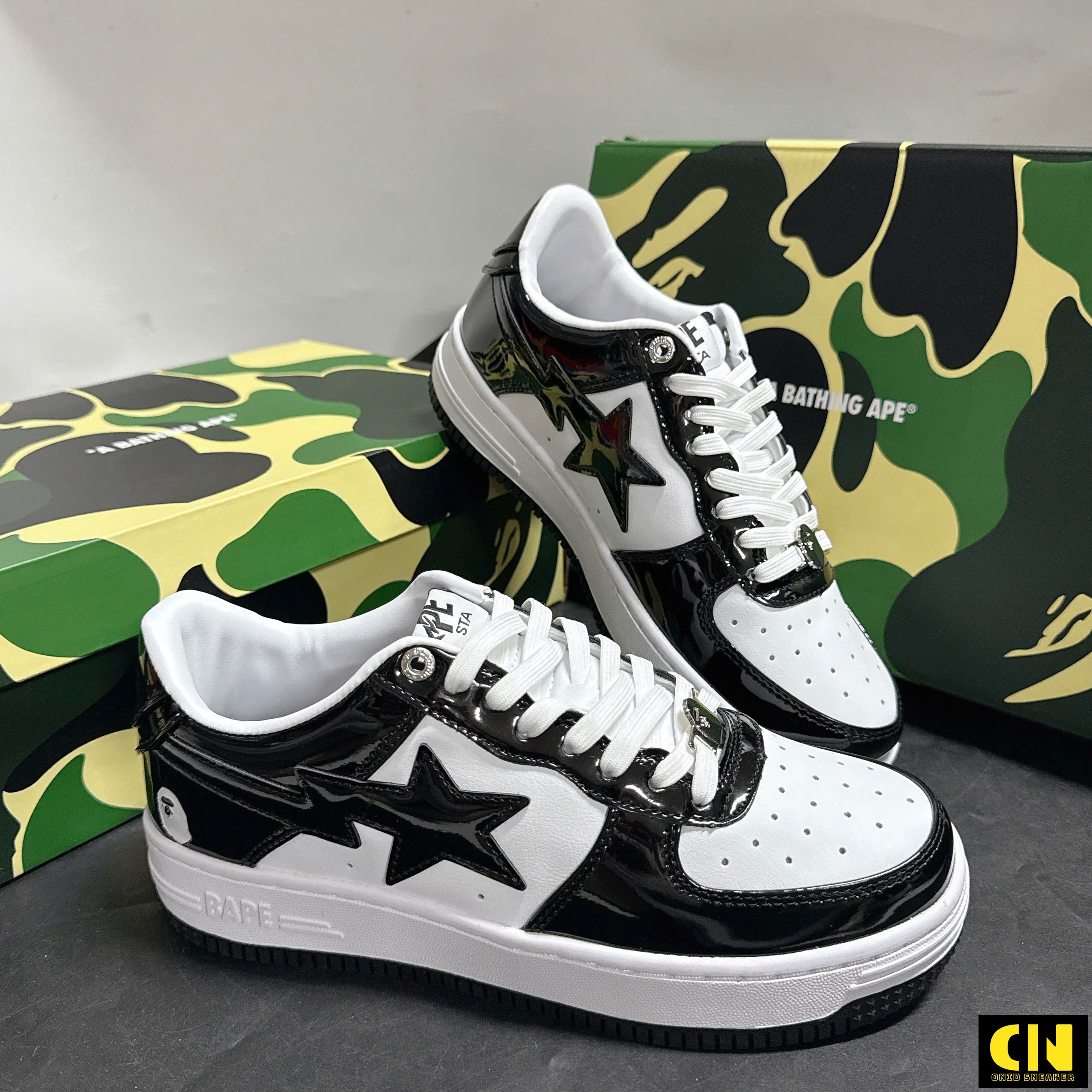 Giày Thể Thao A Bathing Ape Bape Sta Black White Giày Thể Thao A Bathing Ape Bape Sta Black White