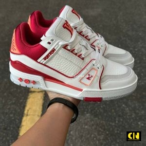 Giay The Thao Louis Vuitton Lv Trainer White Red 2026 Giày Thể Thao Louis Vuitton LV Trainer White Red 2026