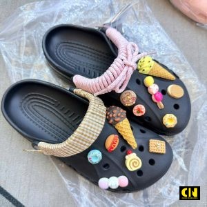 Dep Suc Crocs Ban Dac Biet Phoi Mau Baya Black Ice Cream Dép Sục Crocs Bản Đặc Biệt Phối Màu Baya Black Ice Cream