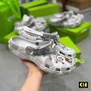 Dep Thoi Trang Crocs Bape Gray Camo Dép Thời Trang Crocs Bape Gray Camo