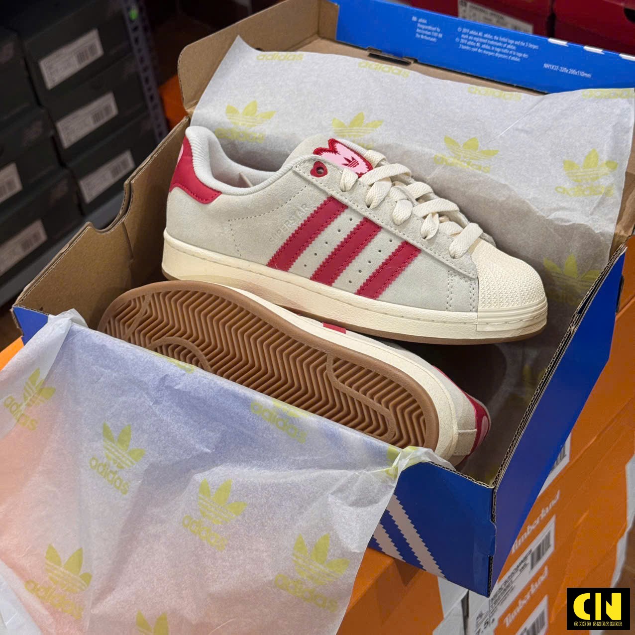 Giày Adidas Superstar Ii Màu Trắng Kem Sọc Hồng Sandy Pink Giày Adidas Superstar II Màu Trắng Kem Sọc Hồng Sandy Pink