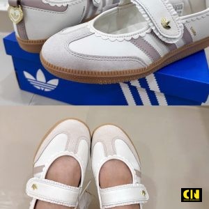Giay Bup Be Adidas Samba Jane Trang Hong De Gum Giày Búp Bê Adidas Samba Jane Trắng Hồng Đế Gum