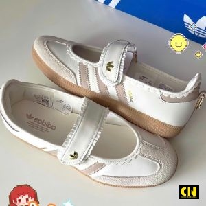 Giay Bup Be Adidas Samba Jane White Pink Gum Giày Búp Bê Adidas Samba Jane White Pink Gum