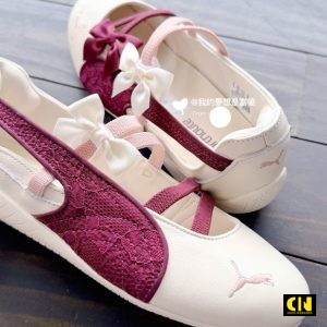 Giay Bup Be Puma Speedcat Ballet Trang Do Ren Giày Búp Bê Puma Speedcat Ballet Trắng Đỏ Ren