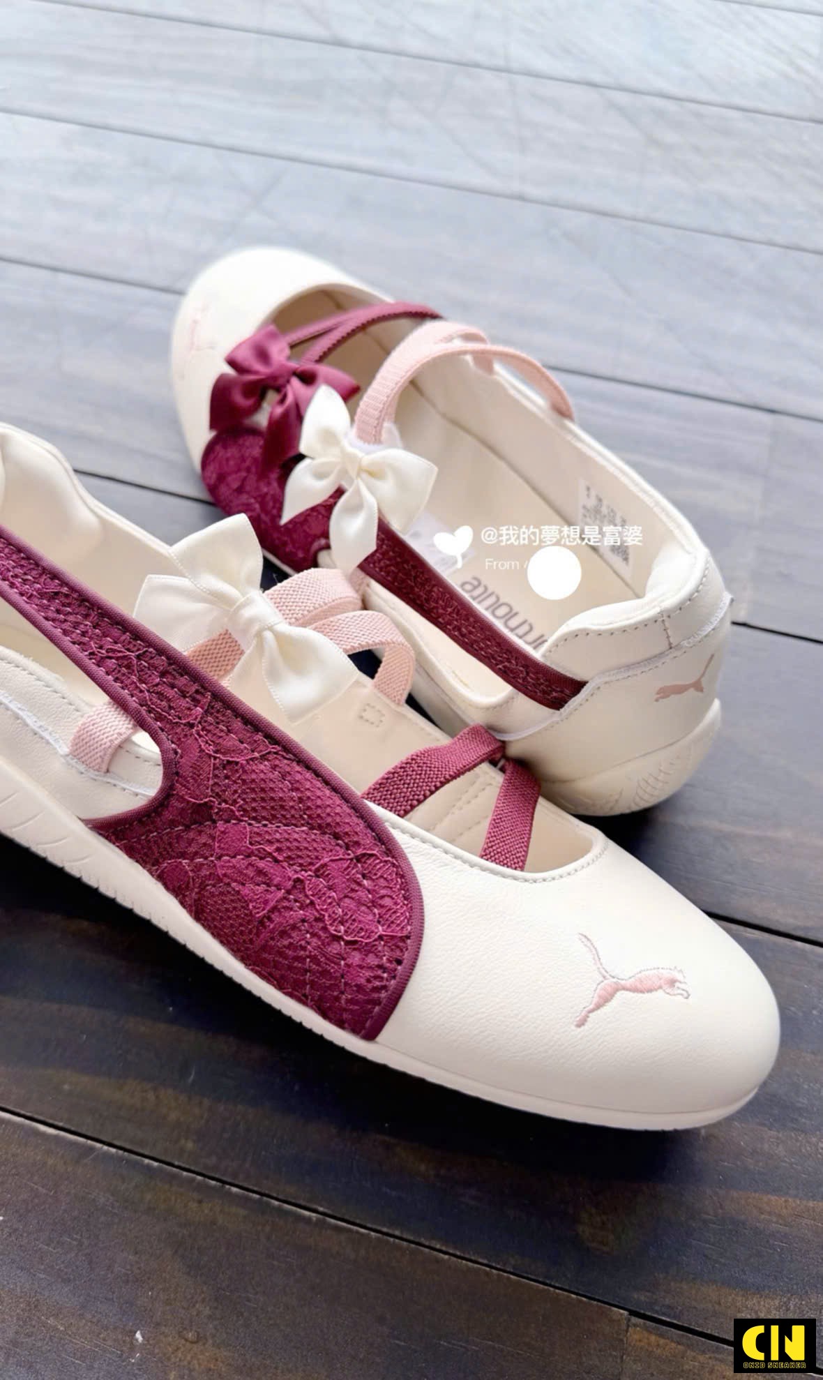 Giày Búp Bê Puma Speedcat Ballet Trắng Đỏ Ren Giày Búp Bê Puma Speedcat Ballet Trắng Đỏ Ren