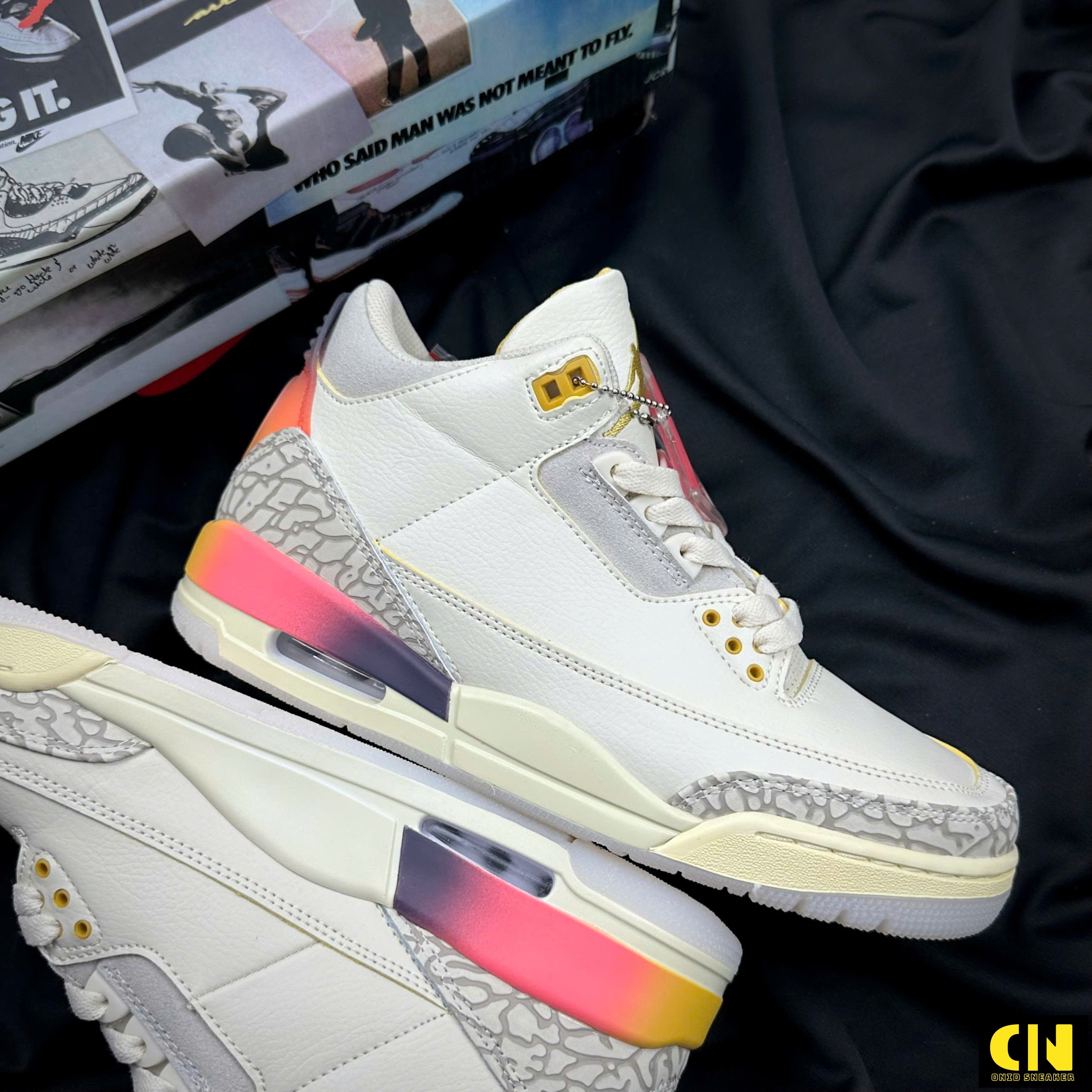 Giày Jd3 Jordan 3 Retro Sp Sunset Trắng Kem Giày JD3 Jordan 3 Retro SP Sunset Trắng Kem