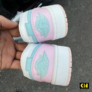 Giay Jordan 1 Low Mau Trang Hong Pastel Teal Giày Jordan 1 Low Màu Trắng Hồng Pastel Teal