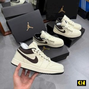 Giay Jordan 1 Low Pale Ivory Baroque Brown Giày Jordan 1 Low Pale Ivory Baroque Brown