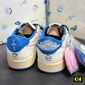 Giay Jordan 1 Low Travis Scott X Fragment Trang Xanh Giày Jordan 1 Low Travis Scott x Fragment Trắng Xanh