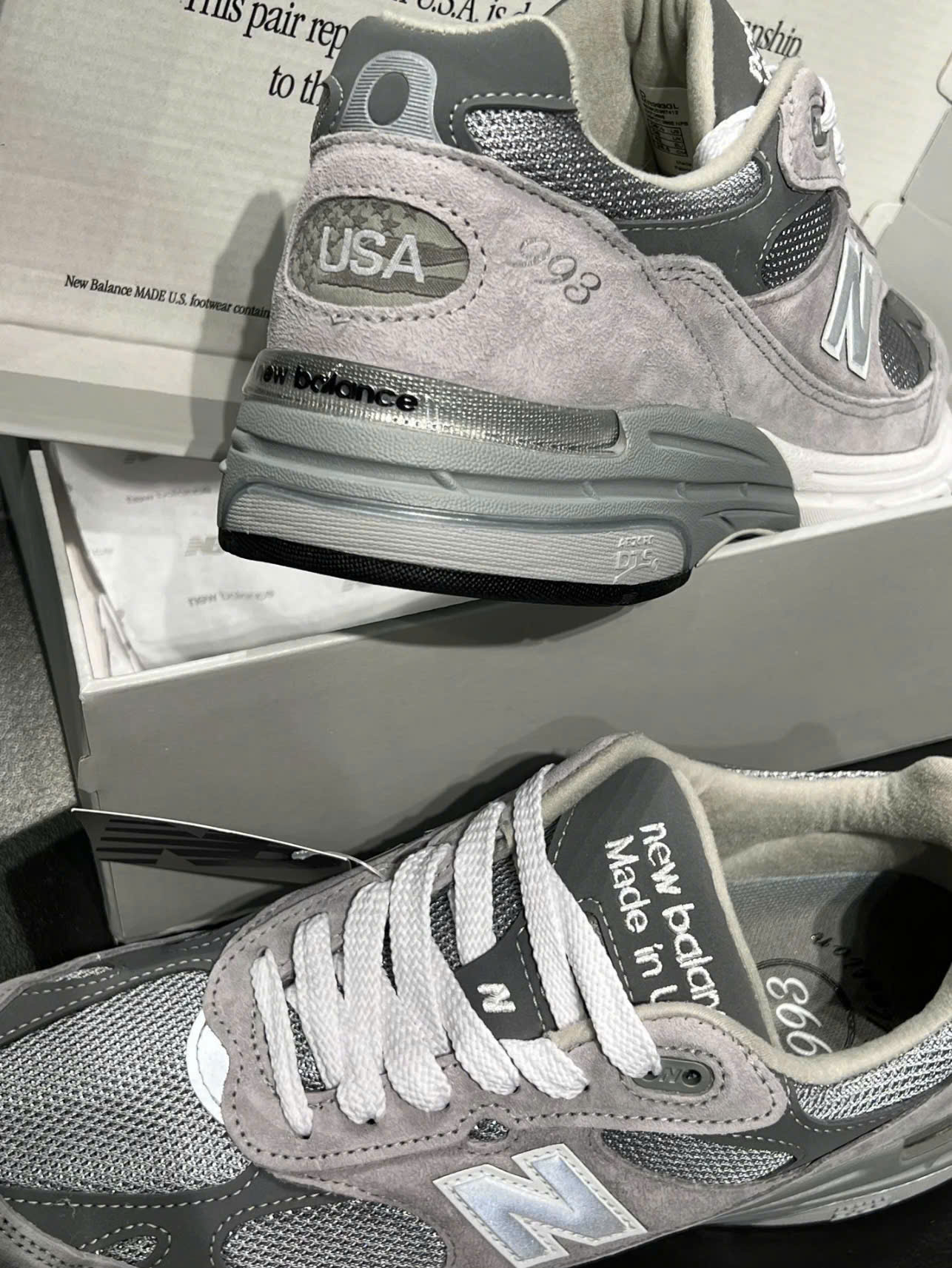 Giày New Balance 993 Grey White Made In Usa Xám Trắng Giày New Balance 993 Grey White Made In USA Xám Trắng