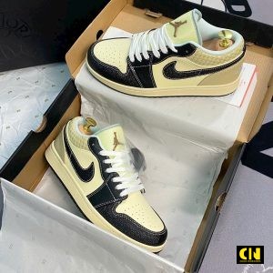 Giay Nike Air Jordan 1 Low Mau Trang Kem Giày Nike Air Jordan 1 Low Màu Trắng Kem