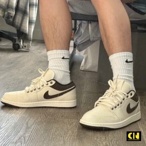Giay Nike Air Jordan 1 Low Premium Pale Ivory Baroque Brown Giày Nike Air Jordan 1 Low Premium Pale Ivory Baroque Brown