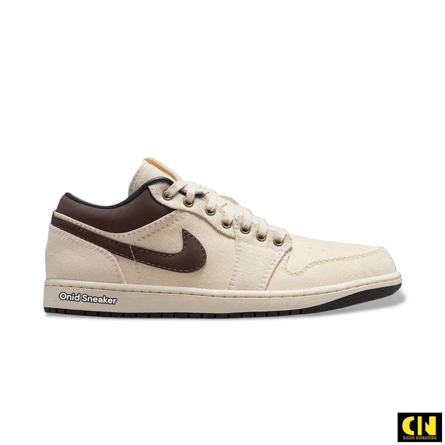 Giày Nike Air Jordan 1 Low Premium Pale Ivory Baroque Brown Ib8058-110 Giay Nike Air Jordan 1 Low Premium Pale Ivory Baroque Brown IB8058 110