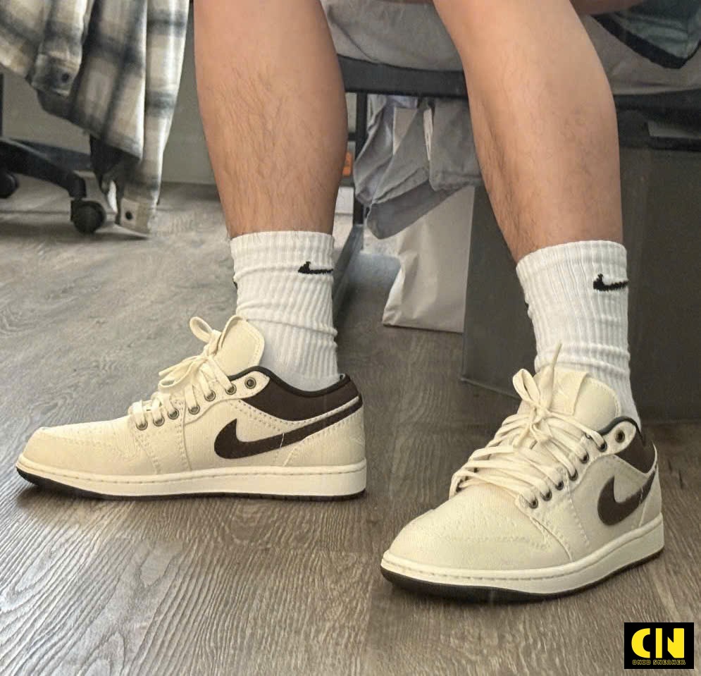 Giày Nike Air Jordan 1 Low Premium Pale Ivory Baroque Brown Giày Nike Air Jordan 1 Low Premium Pale Ivory Baroque Brown