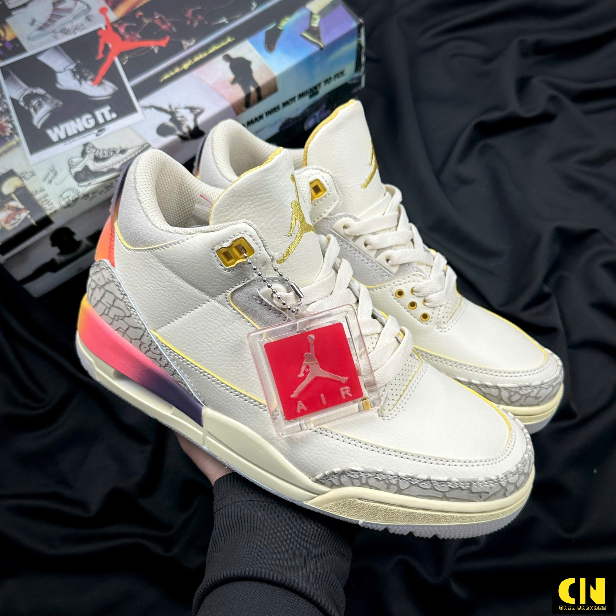 Giày Nike Air Jordan 3 Retro Sp Sunset Trắng Kem Kèm Tag Giày Nike Air Jordan 3 Retro SP Sunset Trắng Kem Kèm Tag