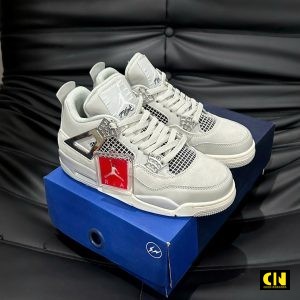 Giay Nike Air Jordan 4 Mau Xam Bac Giày Nike Air Jordan 4 Màu Xám Bạc