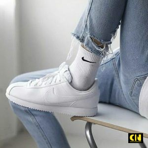 Giay Nike Cortez 23 Premium Triple White Like Auth Giày Nike Cortez 23 Premium Triple White Like Auth