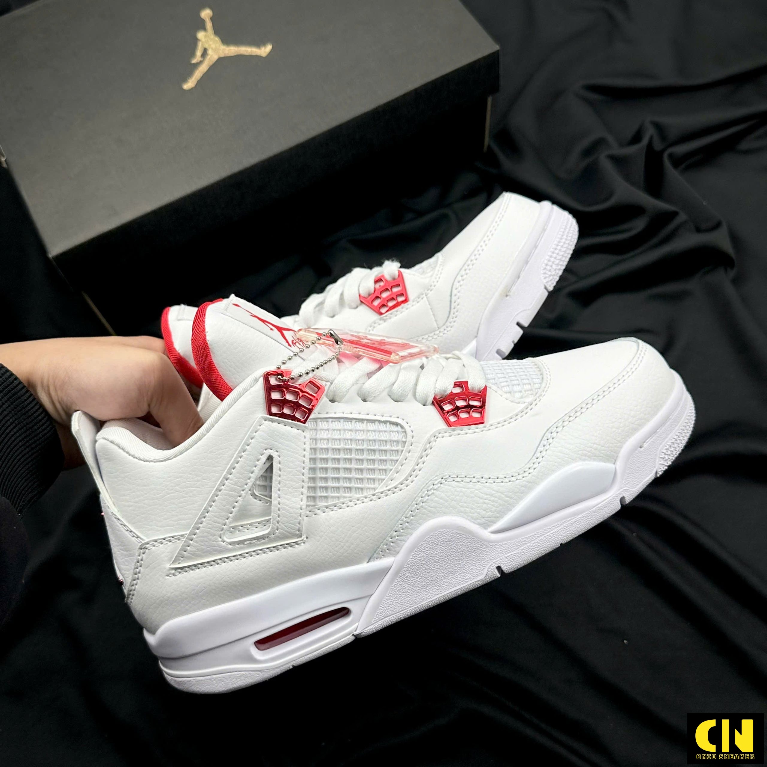 Giày Nike Jordan 4 Metallic Pack White Red Giày Nike Jordan 4 Metallic Pack White Red