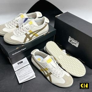 Giay Onitsuka Tiger Mexico 66 Mau Trang Kem Soc Xanh Vang Giày Onitsuka Tiger Mexico 66 Màu Trắng Kem Sọc Xanh Vàng